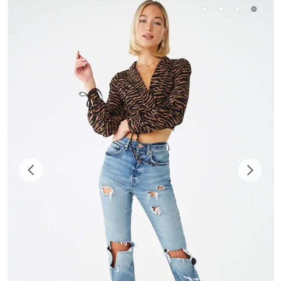 Tiger Print Crop Top - Picture 2 of 4